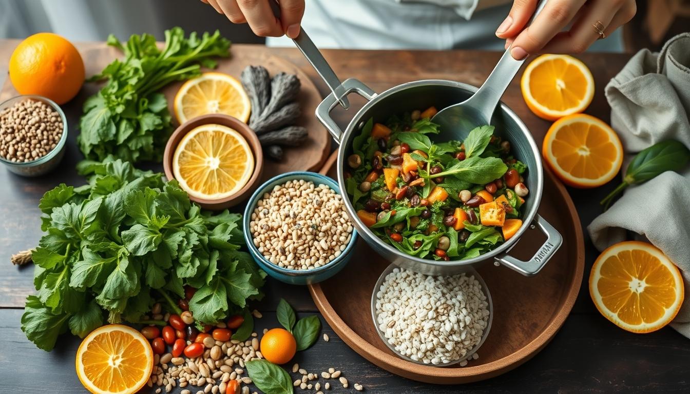 Quick weeknight dinner prepared in a home kitchen